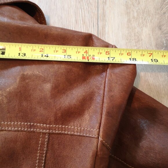 VTG Danier Genuine Italian Leather Brown Womens Large Jacket Removable Lining - Picture 14 of 16